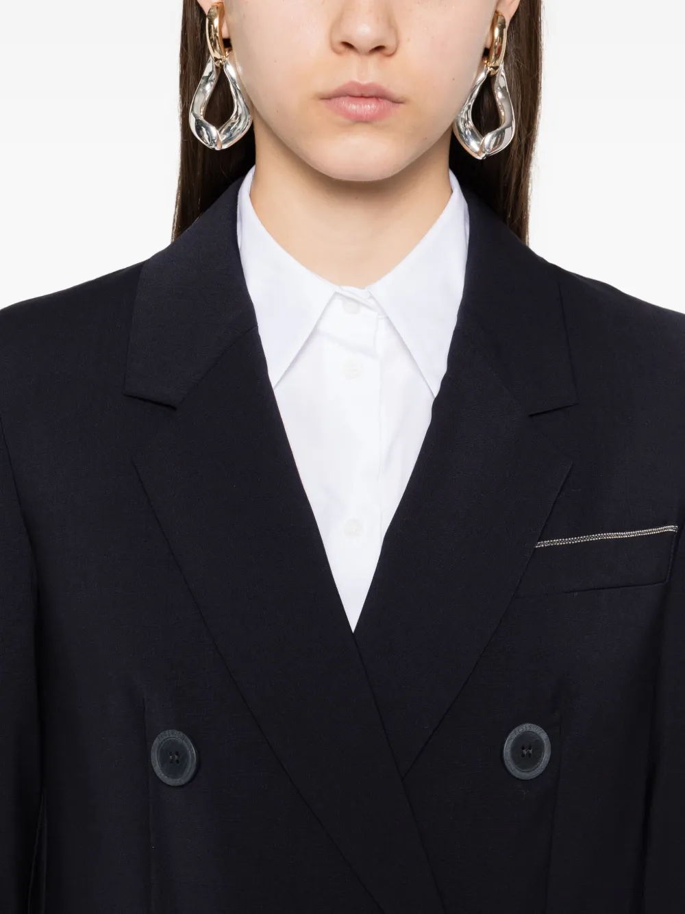 Peserico Blazer met dubbele rij knopen Blauw