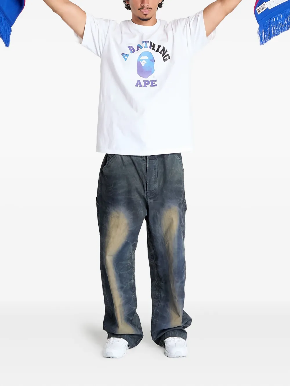 A BATHING APE® logo-jacquard scarf - Rosa