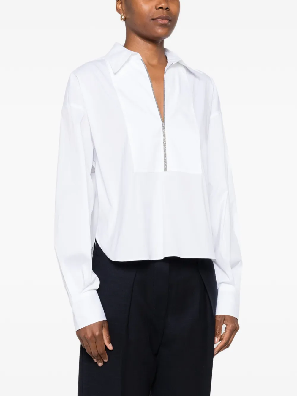 Brunello Cucinelli Blouse met V-hals Wit
