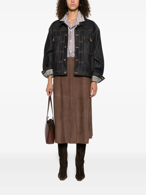 スカート S MAX MARA BROWN SKIRT IN SUEDE P01079060.jpg