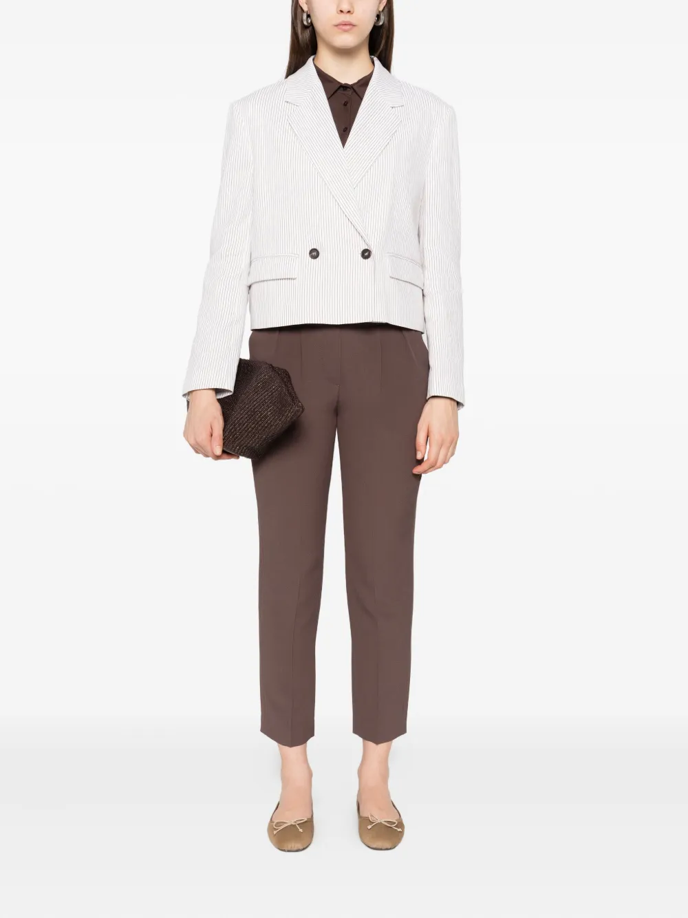 Brunello Cucinelli Broek met geplooid detail Bruin