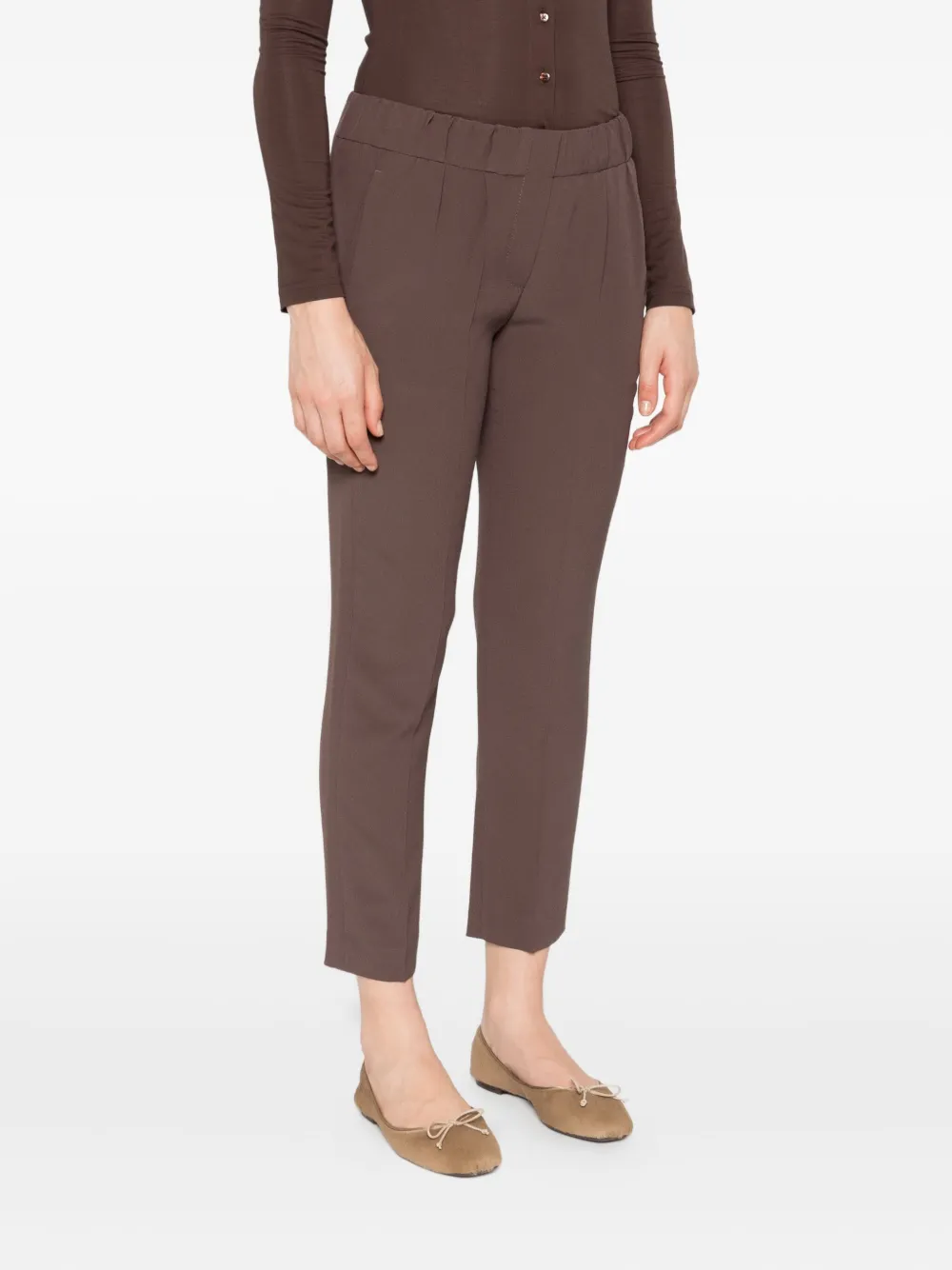 Brunello Cucinelli Broek met geplooid detail Bruin