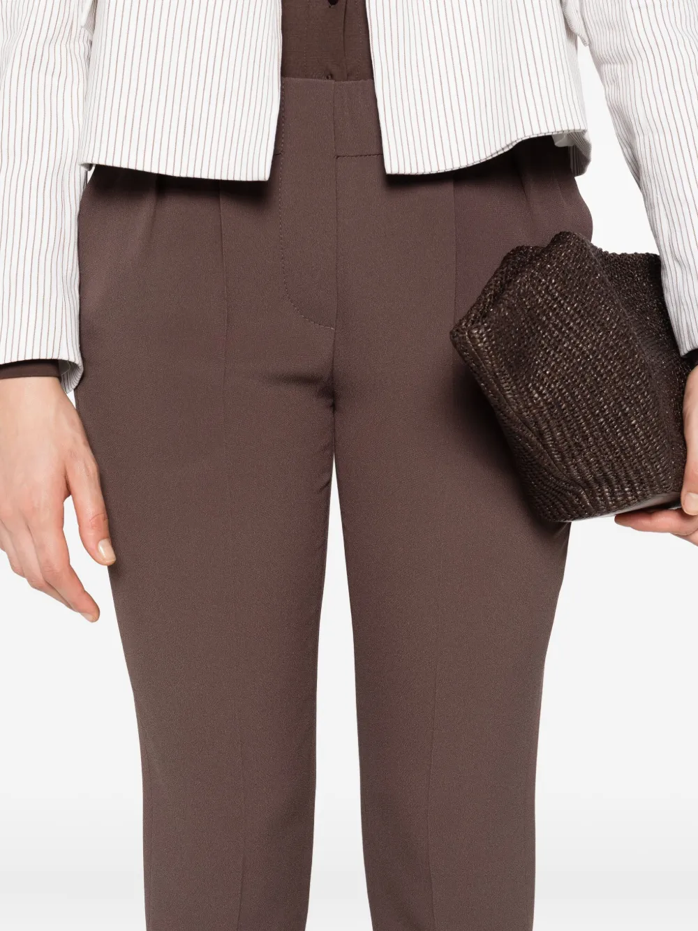 Brunello Cucinelli Broek met geplooid detail Bruin