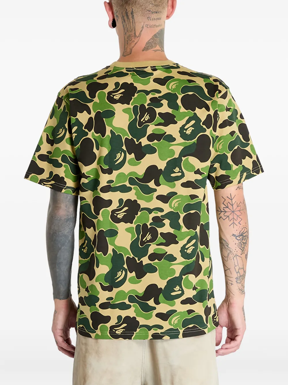 A BATHING APE T-shirt met camouflageprint Groen