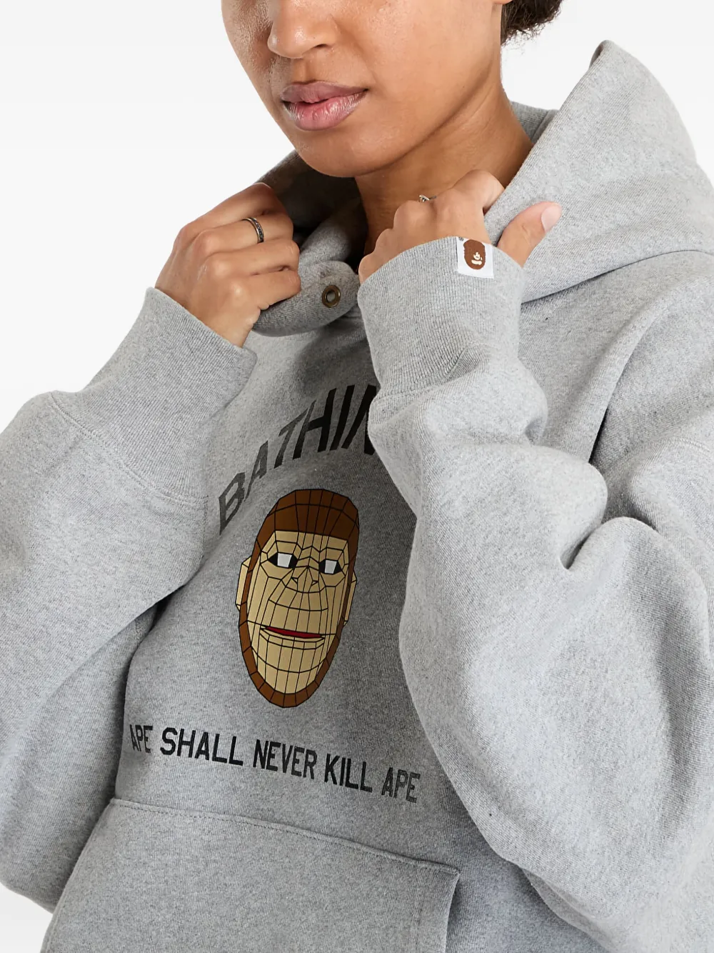 A BATHING APE Hoodie met print Grijs
