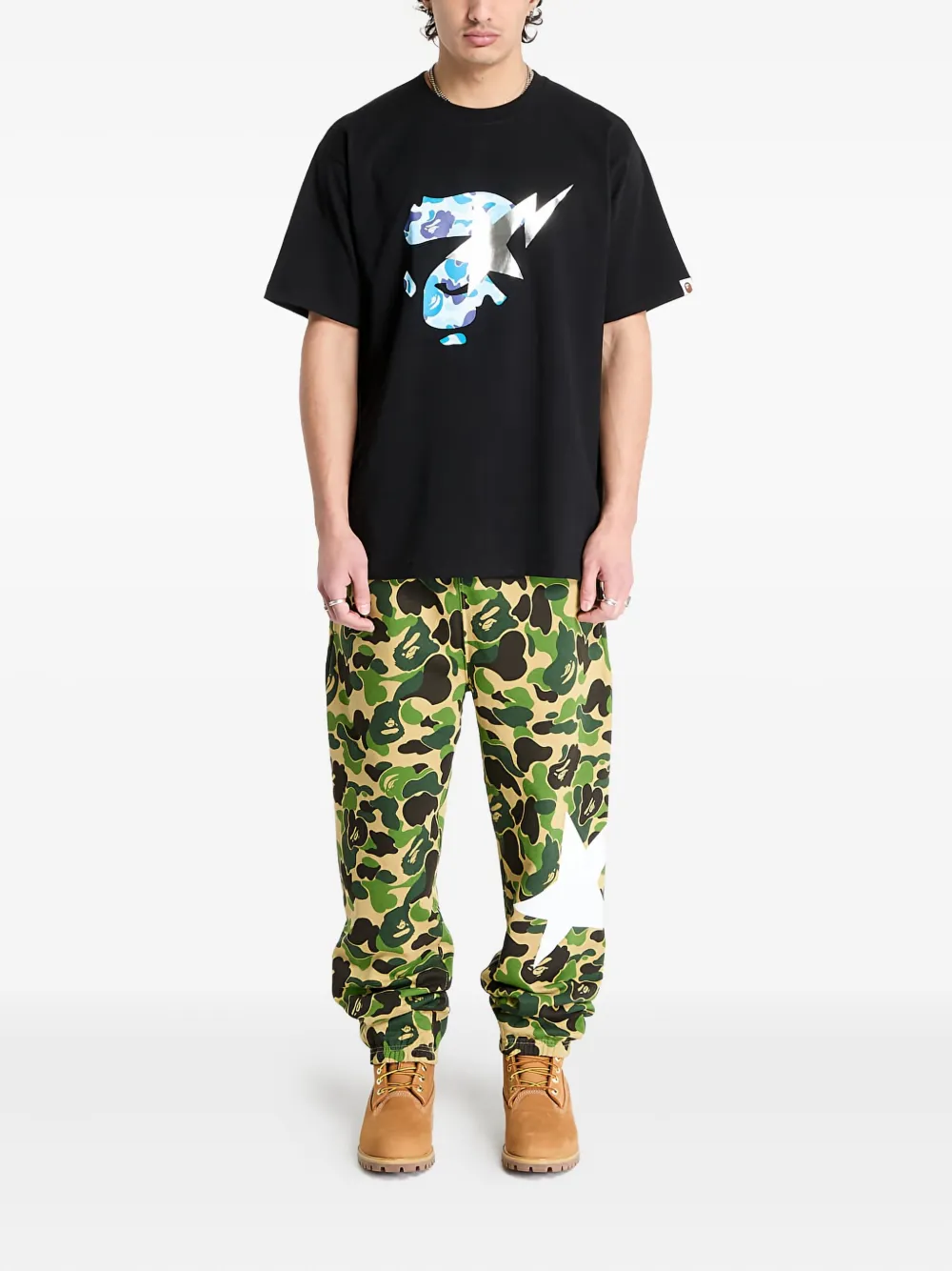 A BATHING APE® abc camo star sweatpants | Tapered Pants | Image 2