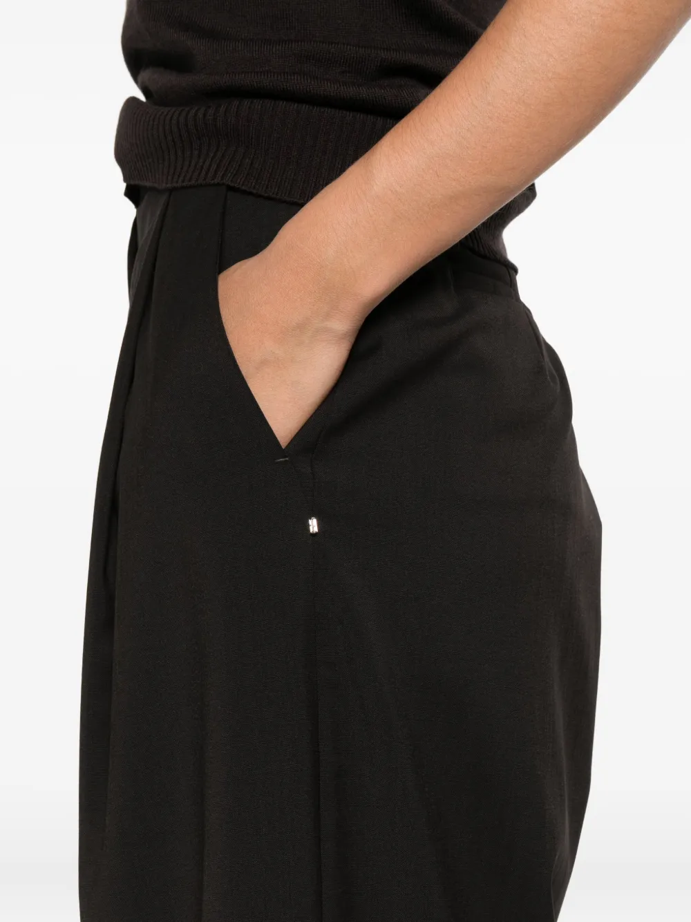 Sportmax Plooibroek met wijde pijpen Bruin
