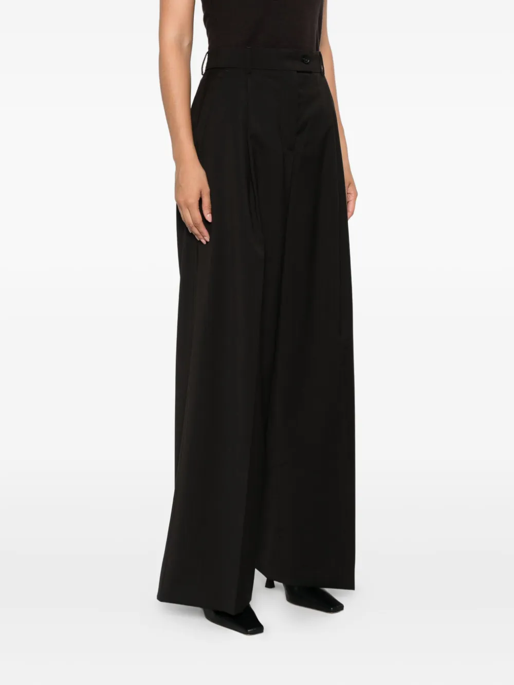 Sportmax Plooibroek met wijde pijpen Bruin