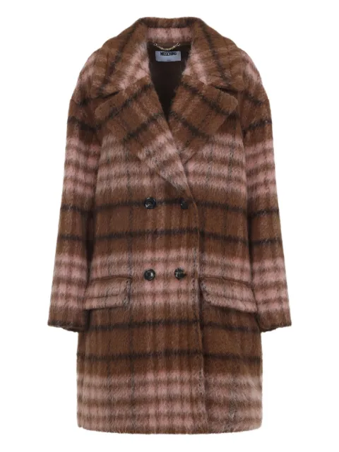 Moschino checked-pattern double-breasted coat