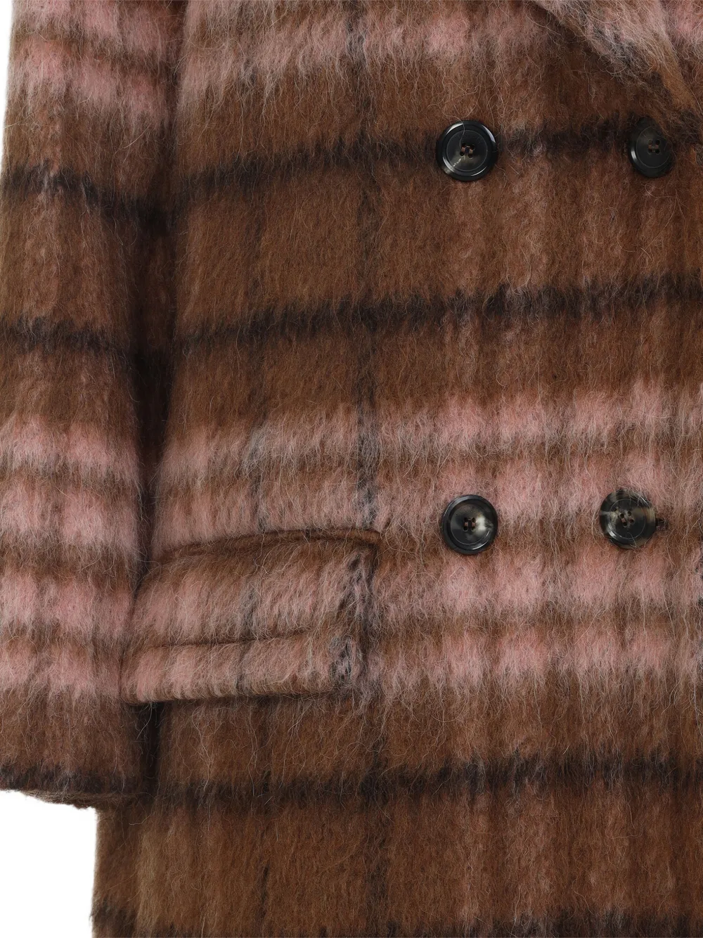 Moschino Geruite jas met dubbele rij knopen Bruin