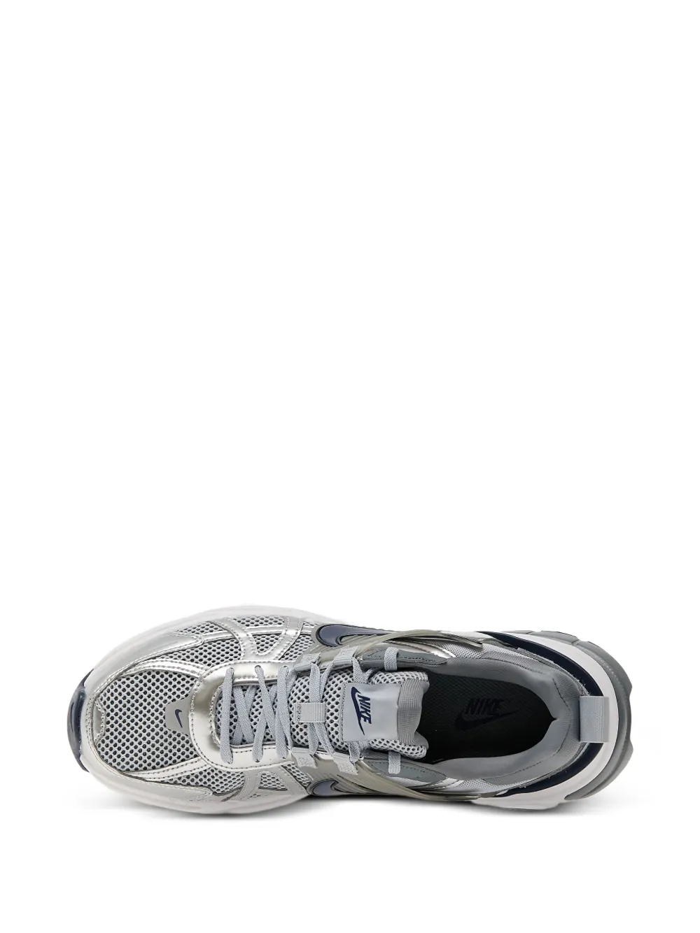 Nike V2K Run metallic mesh low-top sneakers Grey