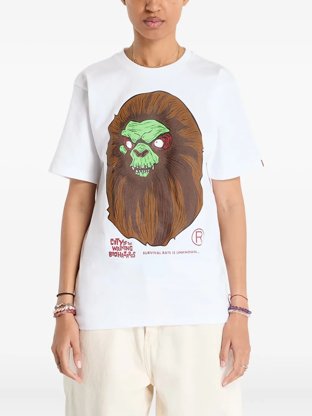 A BATHING APE T-shirt met print Wit