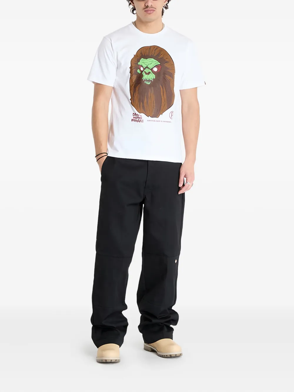 A BATHING APE T-shirt met print Wit