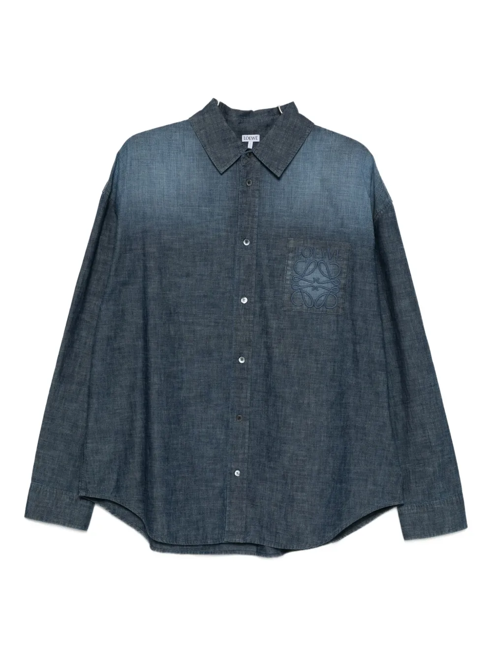LOEWE Anagram-embroidered denim shirt - ブルー LOEWE Anagram-embroidered denim shirt - ブルー