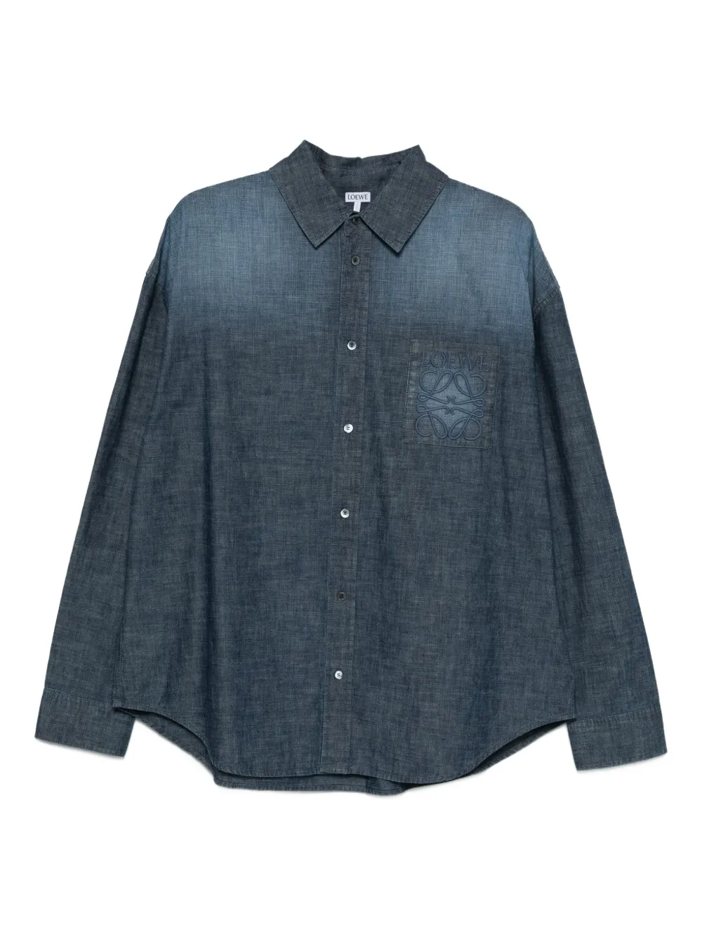 LOEWE Denim overhemd met borduurwerk Blauw