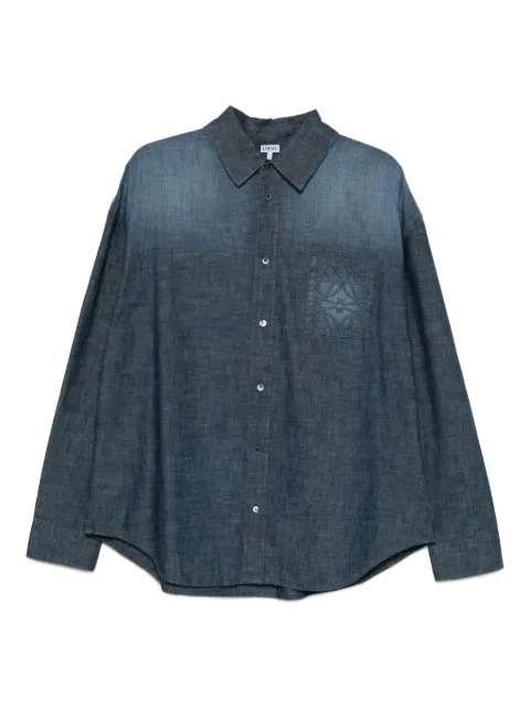 LOEWE Anagram-embroidered denim shirt