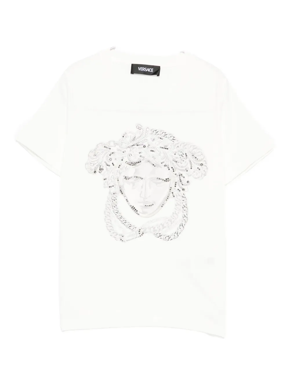 Versace Kids T-shirt verfraaid met pailletten en Medusa-logo Wit