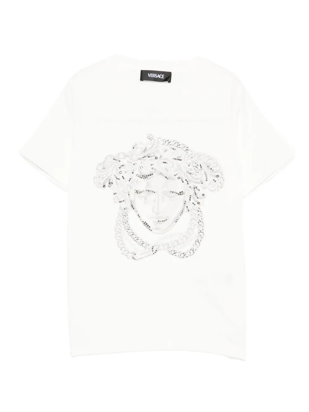 Versace Kids medusa-head sequin-embellished t-shirt | White | Image 1