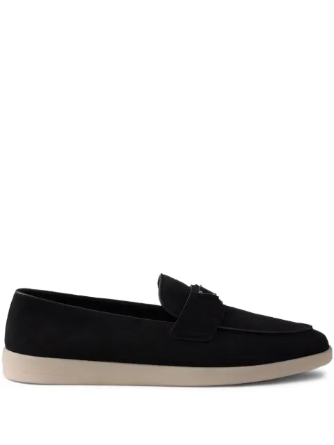 Prada logo-plaque flat loafers