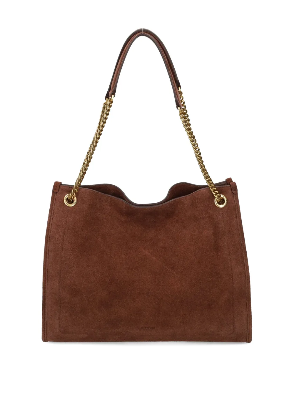 Lauren Ralph Lauren Suède shopper met kettingband Bruin