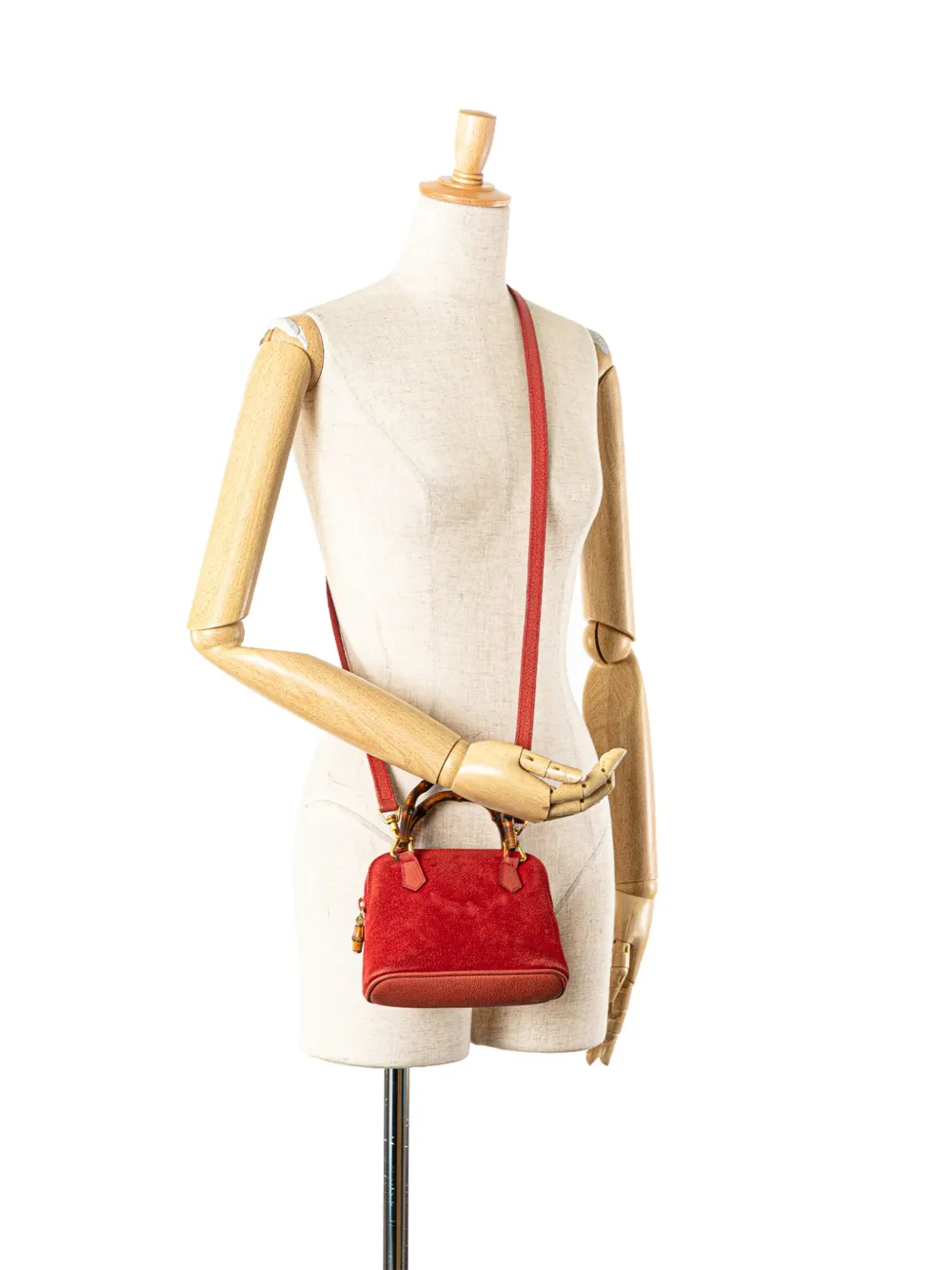 Gucci Pre-Owned 20th Century Mini Suede Bamboo Dome satchel | Pre-Owned | Image 2
