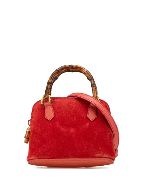 Gucci Pre-Owned 20th Century Mini Suede Bamboo Dome satchel