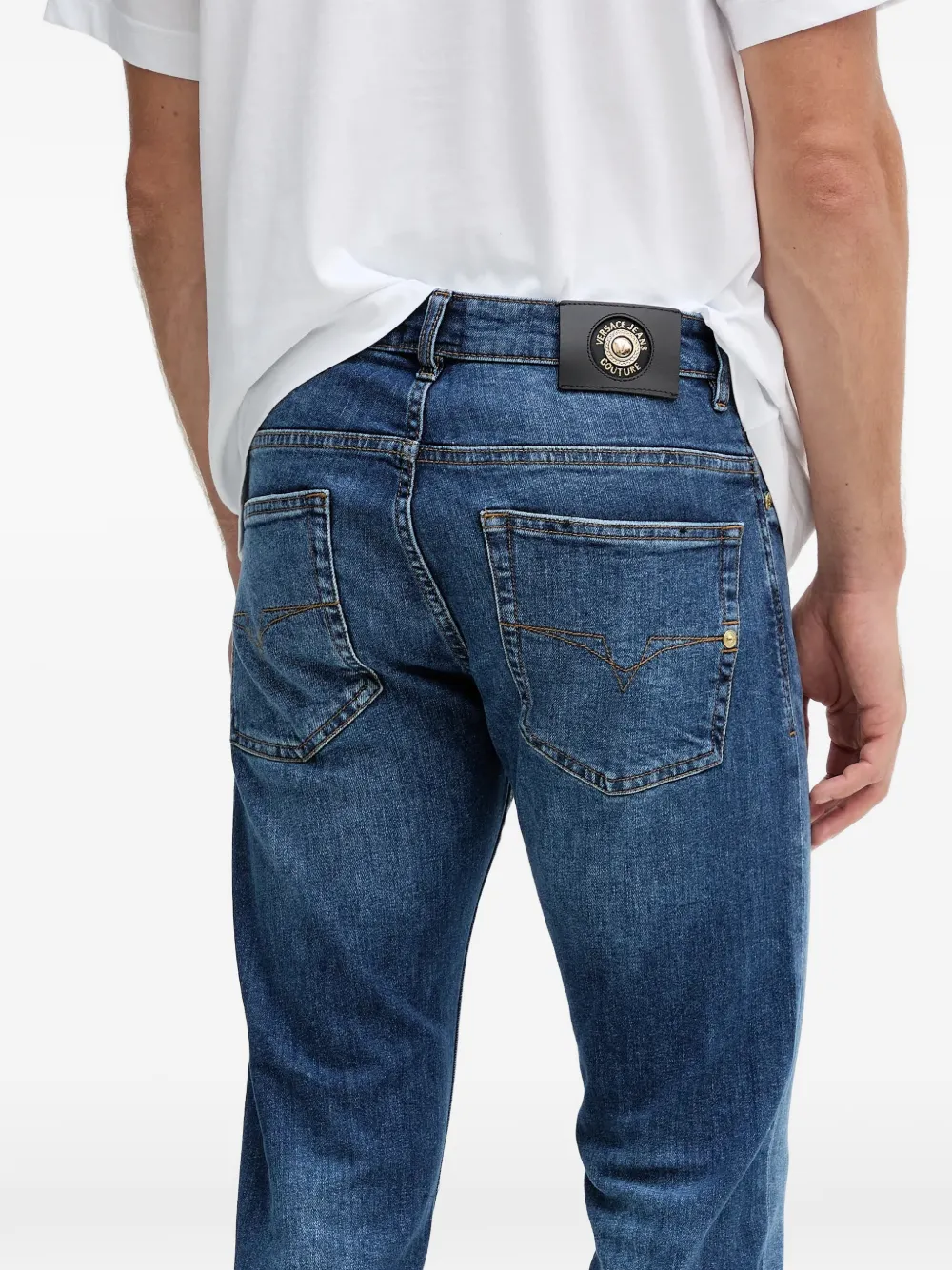  Versace Jeans Couture Logo-patch Belt-loop Jeans - Blue 