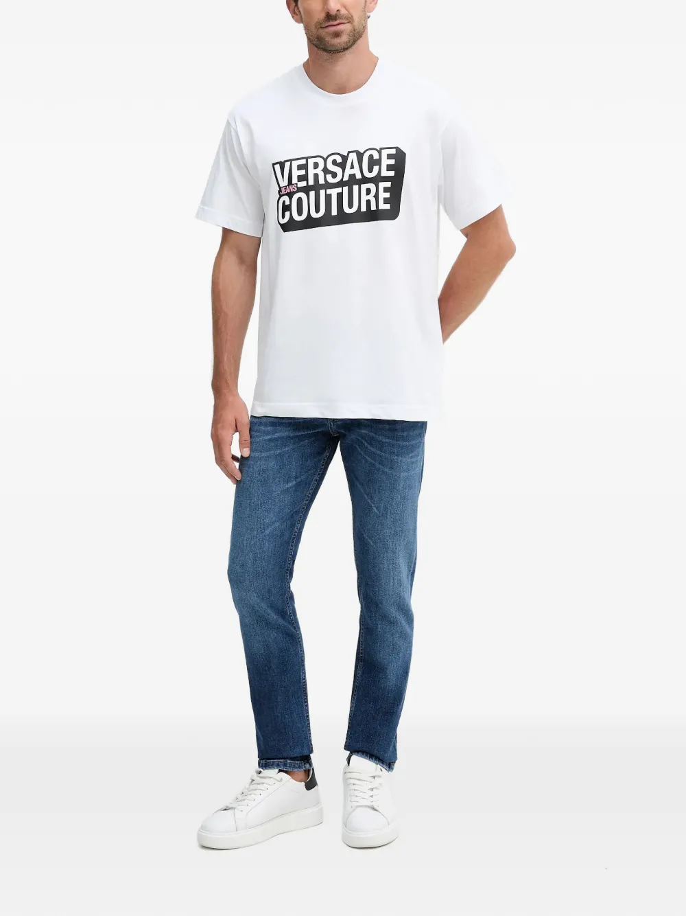 Versace Jeans Couture logo-patch belt-loop jeans - Blauw