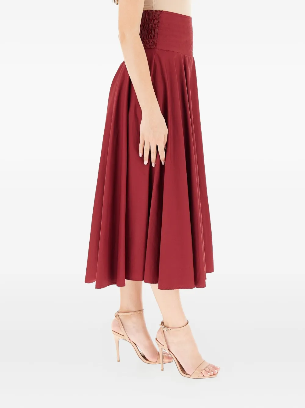 VICOLO Gesmokte midi-rok - Rood