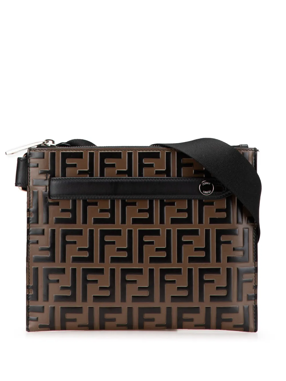 Fendi Pre-Owned 2010-2025 FF 1974 Embossed Leather crossbody bag | Brown | Image 1