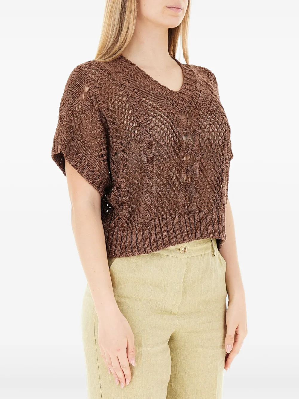  Vicolo V-neck Sweater - Brown 