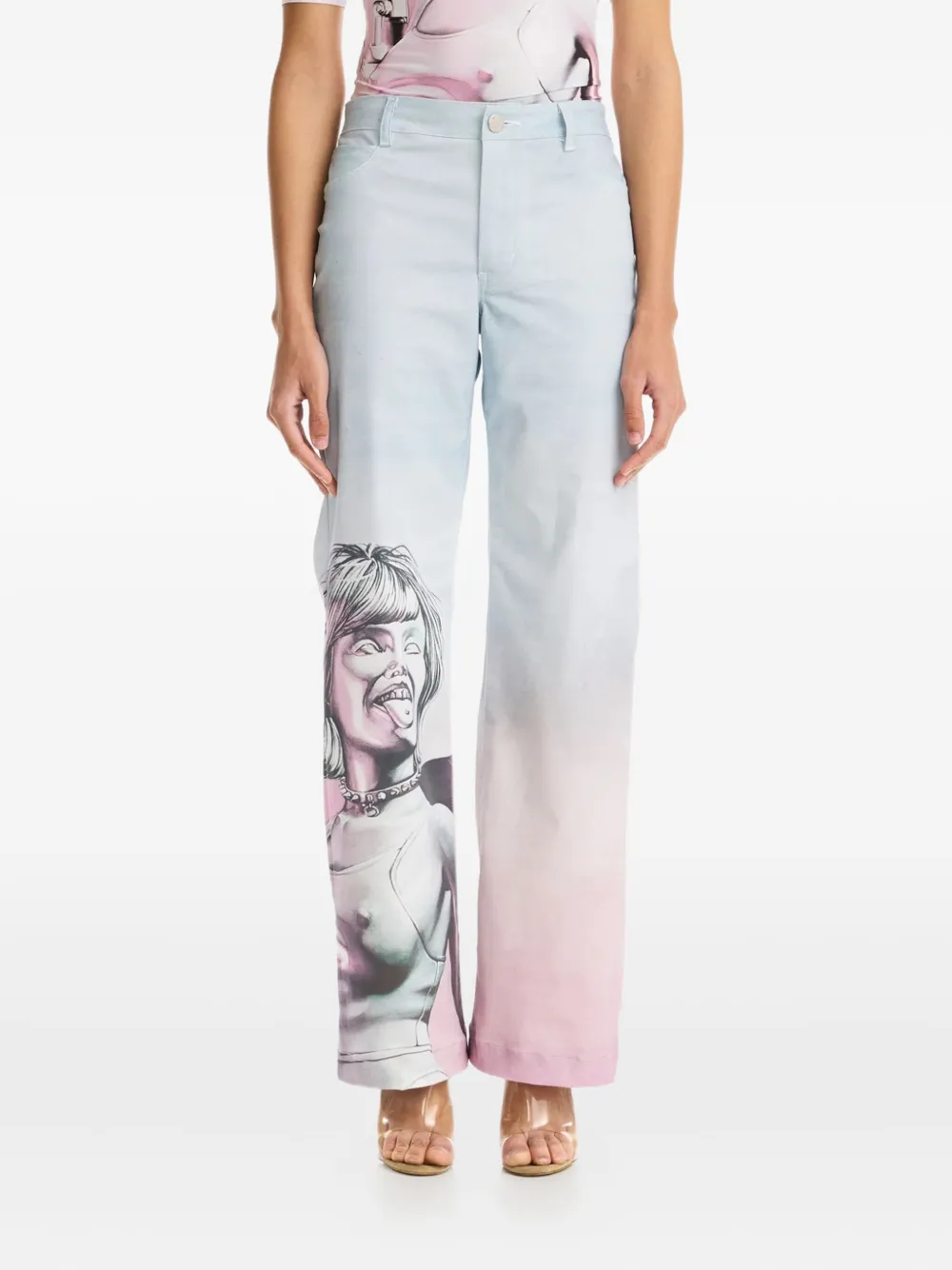 Maisie Wilen print ombré trousers | Blue | Image 1
