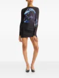 Maisie Wilen Sculpture-print long-sleeves mini dress - Black