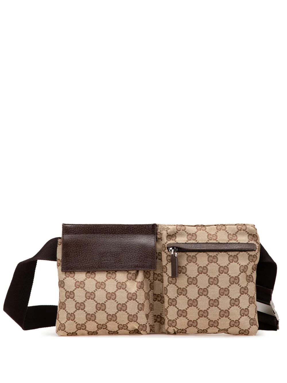 Gucci Pre-Owned 2000-2015 GG Canvas Double Pocket belt bag | Brown | Image 1