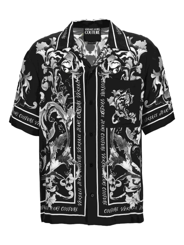Versace Jeans Couture バロックプリント シャツ | ブラック