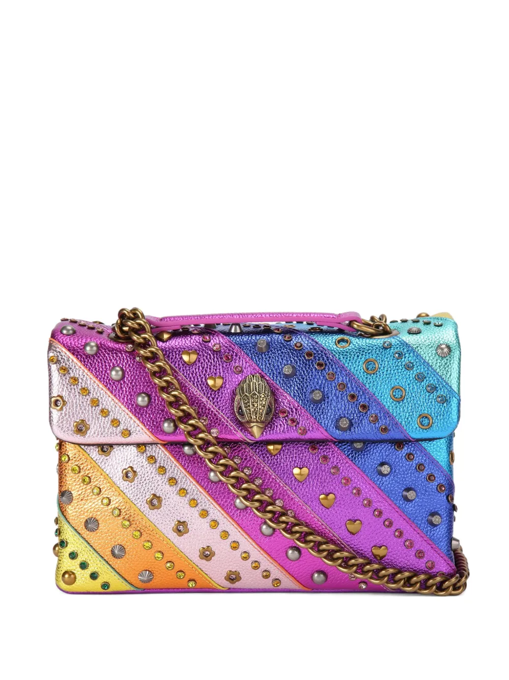 Kurt Geiger London large Kensington studded shoulder bag Roze