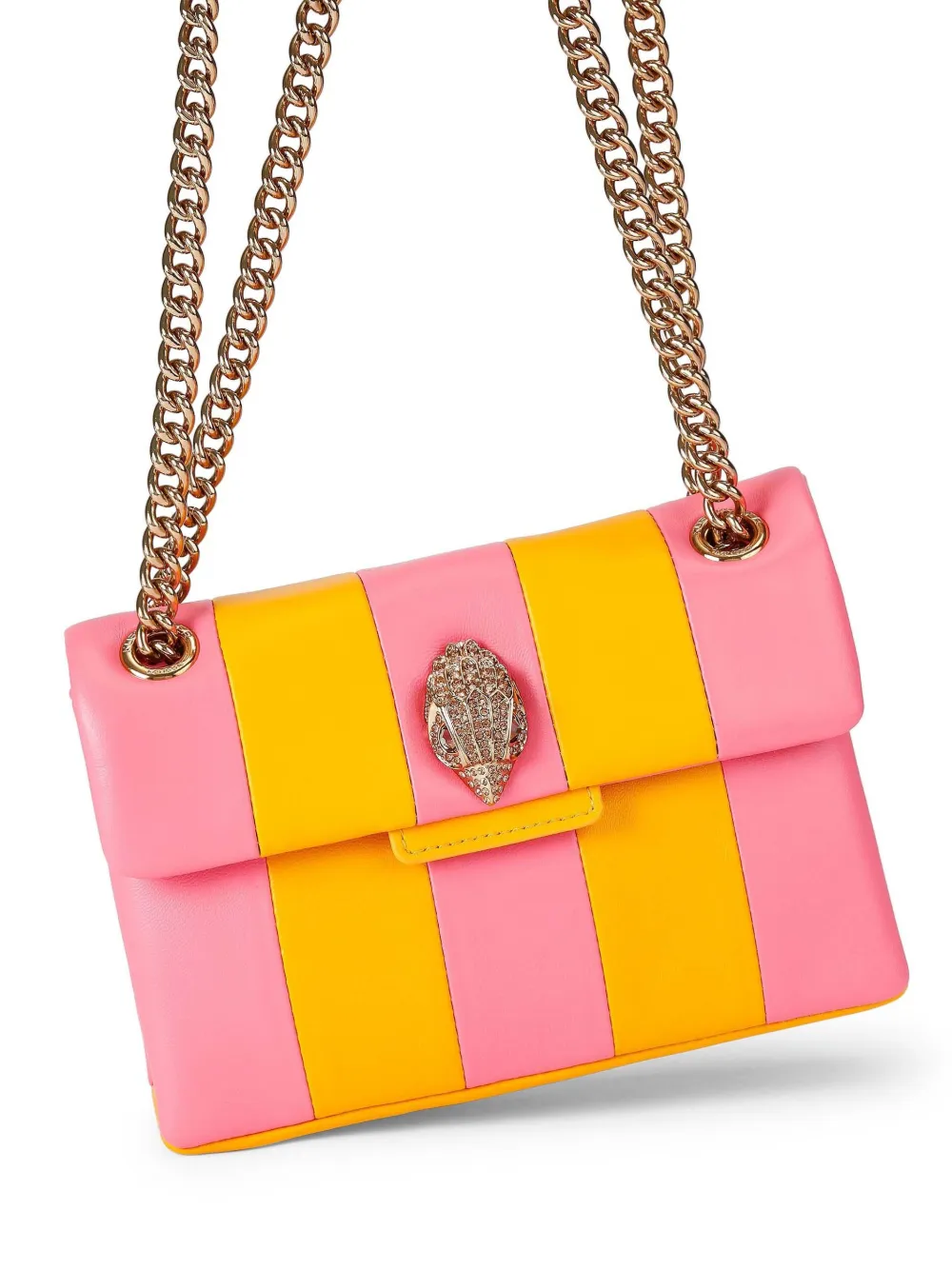 Kurt Geiger London mini Kensington striped crossbody bag Roze