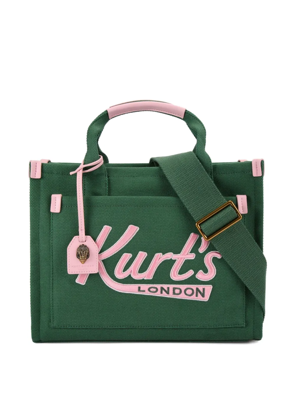 Kurt Geiger London eagle-head luggage-tag tote bag Groen