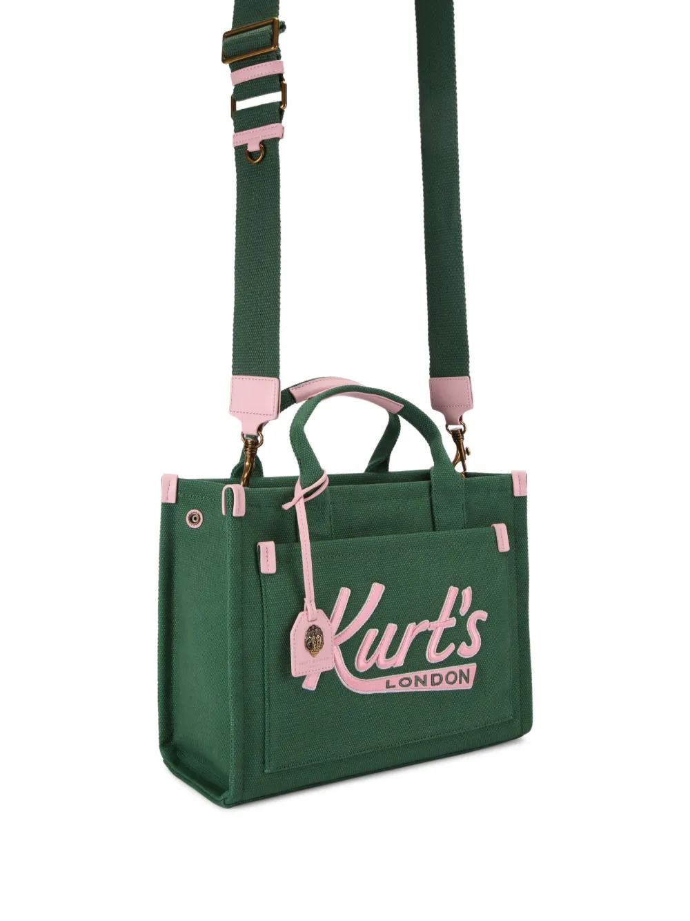 Kurt Geiger London eagle-head luggage-tag tote bag Groen