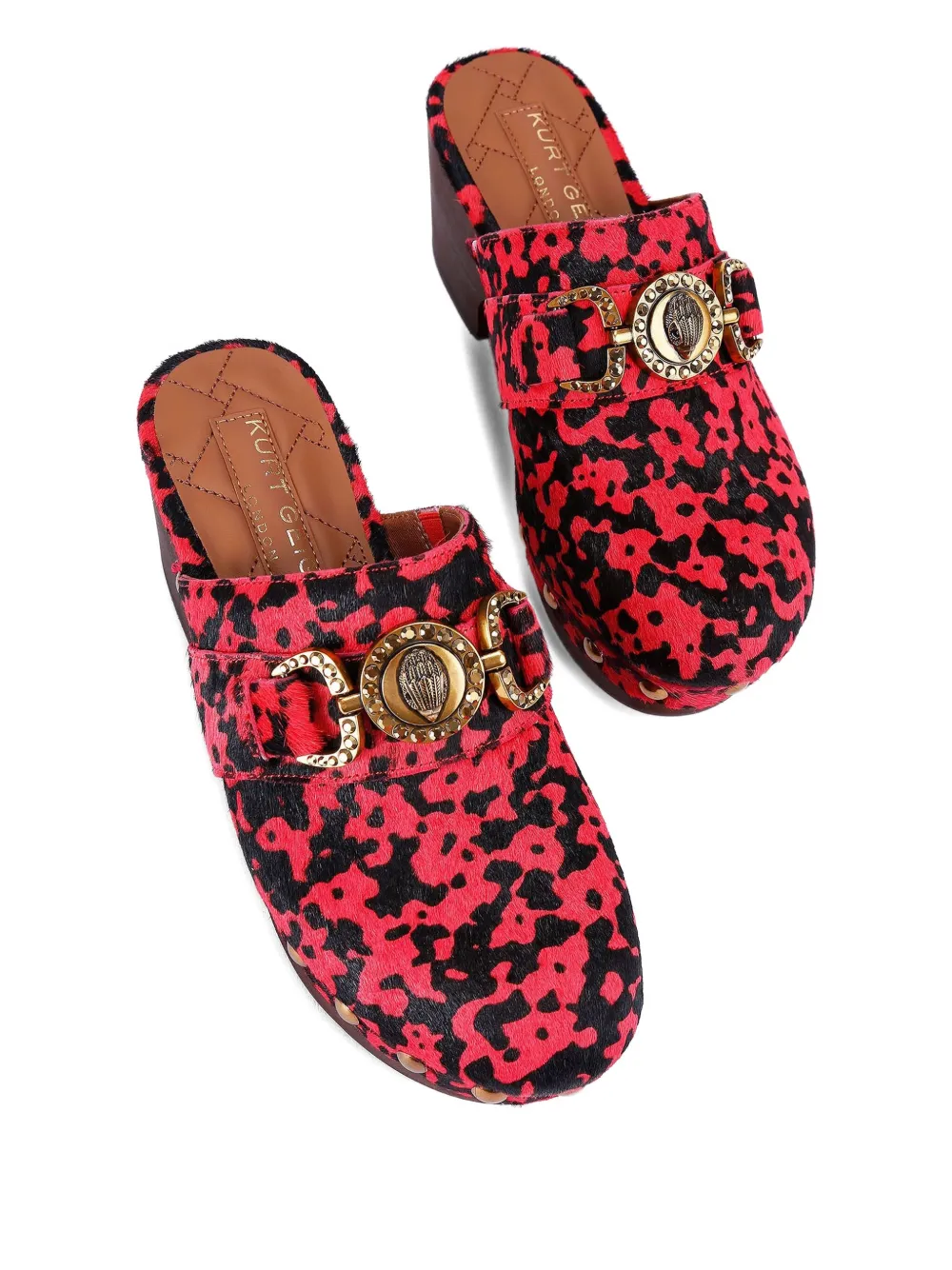 Kurt Geiger London 35 mm Mansion muiltjes met adelaar-bedel Rood