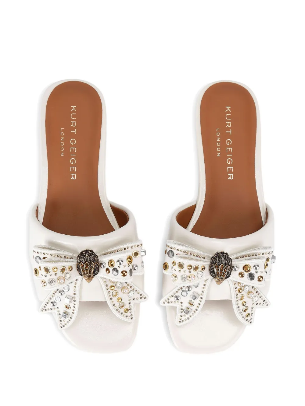 Kurt Geiger London Kensington sandalen met kristallen strik Wit