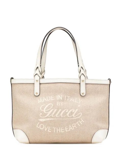 Gucci Pre-Owned 2016-2025 Small Canvas Craft Logo Model tote bag