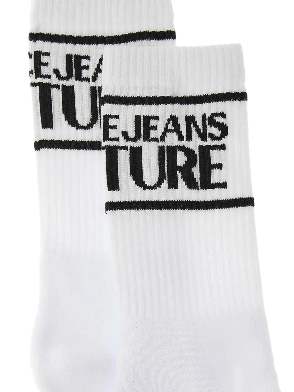 Versace Jeans Couture Logo-detail Ribbed Socks In White