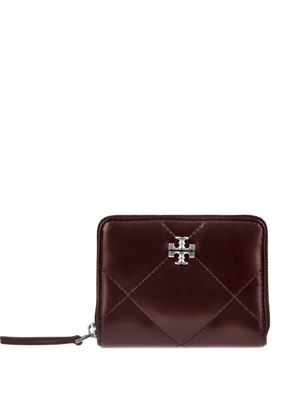Tory Burch Quilted Zip-around Wallet In Red