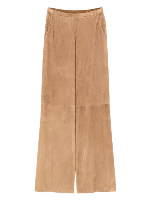 Forte Forte suede-leather wide-leg trousers