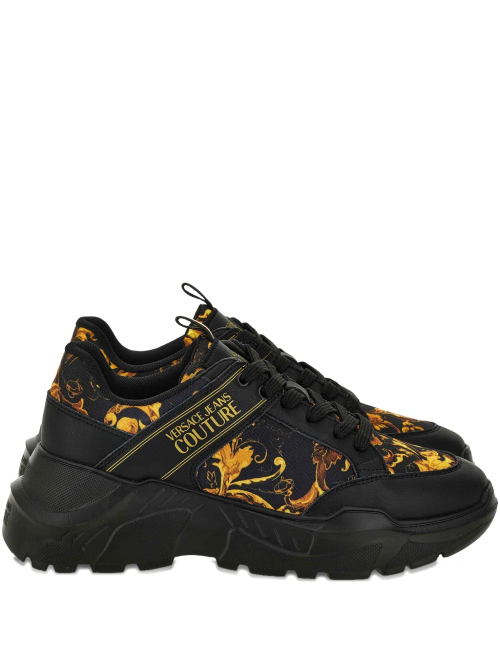Versace Jeans Couture Watercolor Couture-print sneakers Black