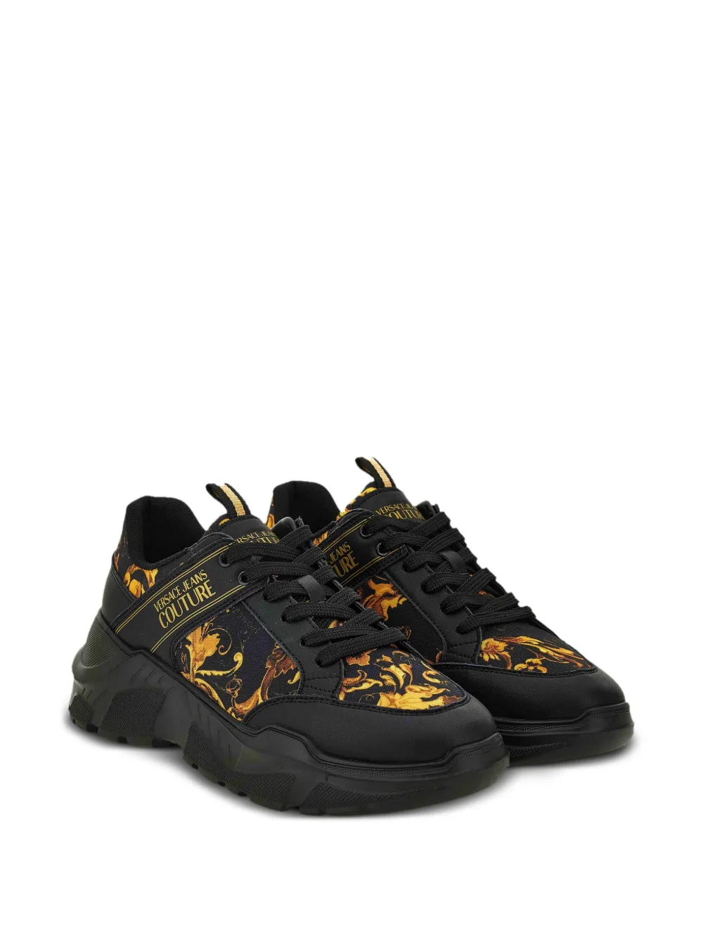 Versace Jeans Couture Watercolor Couture-print sneakers Black