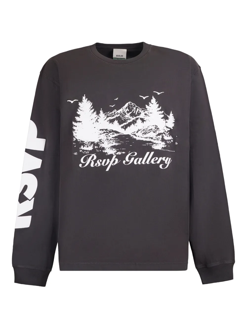 AGOLDE long-sleeve graphic-print sweatshirt | Black | Image 1