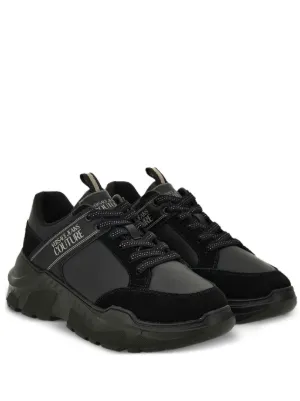 Versace Jeans Couture zip-detail Textured Sneakers | Black | FARFETCH