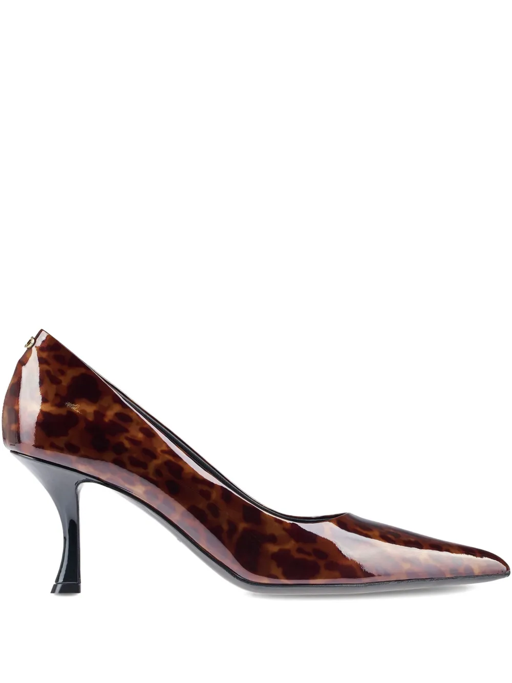 Ferragamo 70mm patent-leather leopard-print pumps | Brown | Image 1